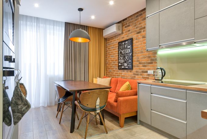 Small studio apartment living area